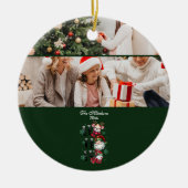 Retro Gingham Santa & Friends Christmas Keramisch Ornament (Voorkant)