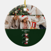 Retro Gingham Santa & Friends Christmas Keramisch Ornament (Achterkant)