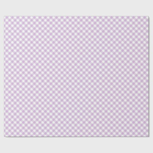 Retro Gingham Soft Lilac Cadeaupapier (Vlak)