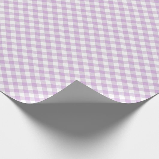 Retro Gingham Soft Lilac Cadeaupapier (Hoek)