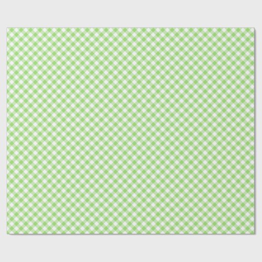 Retro Gingham Spring Green Cadeaupapier (Vlak)