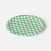 Retro Gingham Summer Green Papieren Bordje (Gekanteld)