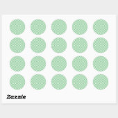 Retro Gingham Summer Green Ronde Sticker (Vel)