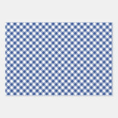 Retro Gingham True Blue Inpakpapier Vel (Voorkant 2)