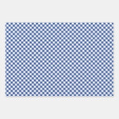 Retro Gingham True Blue Inpakpapier Vel (Voorkant)
