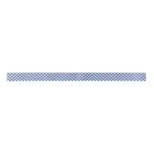 Retro Gingham True Blue Satijnen Lint (Voorkant)