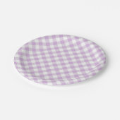 Retro Gingham Zachte Lila Papieren Bordje (Gekanteld)