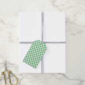 Retro Gingham Zomer Groen Cadeaulabel (Met Touw)