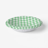 Retro Gingham Zomer Groen Papieren Kommen (Gebogen)