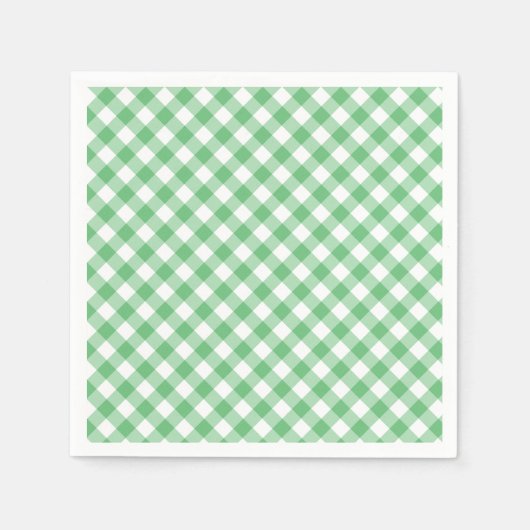 Retro Gingham Zomer Groen Servet (Voorkant)