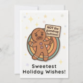 Retro Gingy Christmas Card – Cute Holiday Greeting Feestdagenkaart (Voorkant)