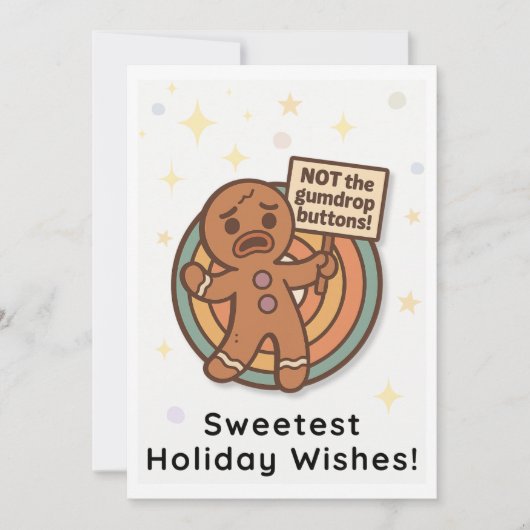 Retro Gingy Christmas Card – Cute Holiday Greeting Feestdagenkaart (Voorkant)