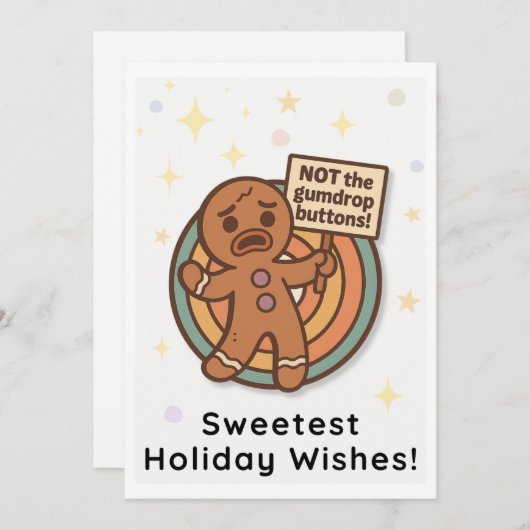 Retro Gingy Christmas Card – Cute Holiday Greeting Feestdagenkaart (Voorkant / Achterkant)