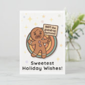 Retro Gingy Christmas Card – Cute Holiday Greeting Feestdagenkaart (Staand voorkant)