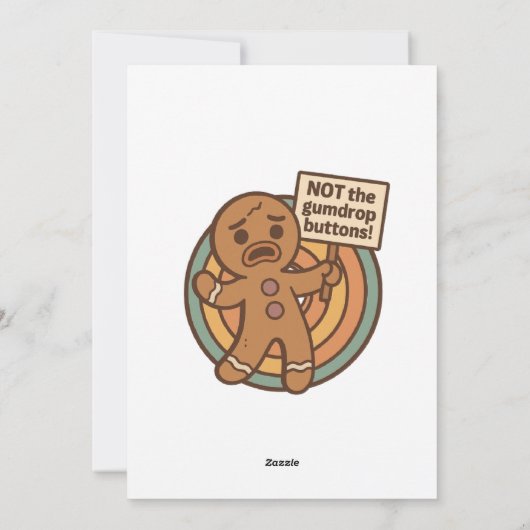 Retro Gingy Kerstkaart – Schattige Kerstgroet (Achterkant)