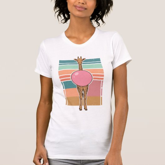 Retro Giraffe Bubblegum Graveer Shirt Ontwerp_1 (Voorkant)