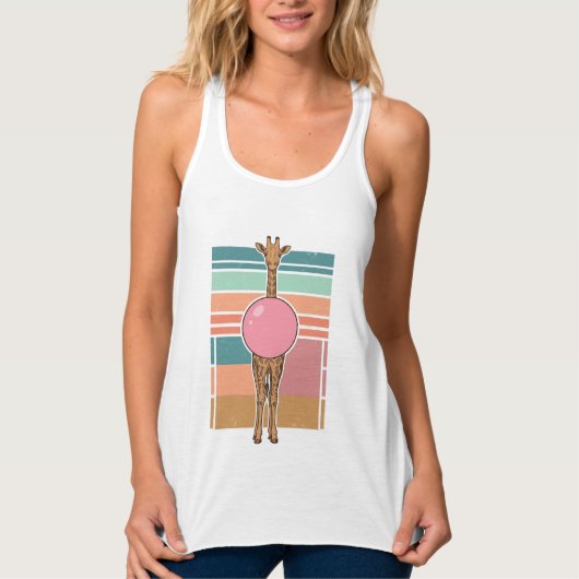Retro Giraffe Bubblegum Graveer Shirt Ontwerp_1 (Voorkant)