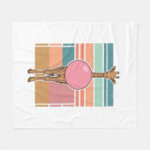 Retro Giraffe Bubblegum Graveer Shirt Ontwerp_1 Fleece Deken (Voorkant (Horizontaal))