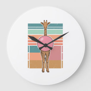 Retro Giraffe Bubblegum Graveer Shirt Ontwerp_1 Grote Klok