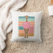 Retro Giraffe Bubblegum Graveer Shirt Ontwerp_1 Kussen (Deken)