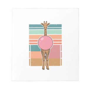 Retro Giraffe Bubblegum Graveer Shirt Ontwerp_1 Notitieblok