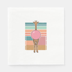 Retro Giraffe Bubblegum Graveer Shirt Ontwerp_1 Servet