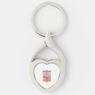 Retro Giraffe Bubblegum Graveer Shirt Ontwerp_1 Sleutelhanger