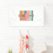 Retro Giraffe Bubblegum Graveer Shirt Ontwerp_1 Spandoek (Insitu)