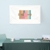Retro Giraffe Bubblegum Graveer Shirt Ontwerp_1 Spandoek (Beurs)