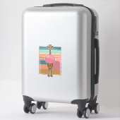 Retro Giraffe Bubblegum Graveer Shirt Ontwerp_1 Sticker (Koffer)