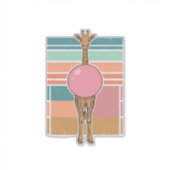 Retro Giraffe Bubblegum Graveer Shirt Ontwerp_1 Sticker (Voorkant)