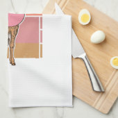 Retro Giraffe Bubblegum Graveer Shirt Ontwerp_1 Theedoek (Quarter Fold)