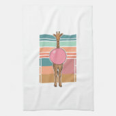 Retro Giraffe Bubblegum Graveer Shirt Ontwerp_1 Theedoek (Verticaal)