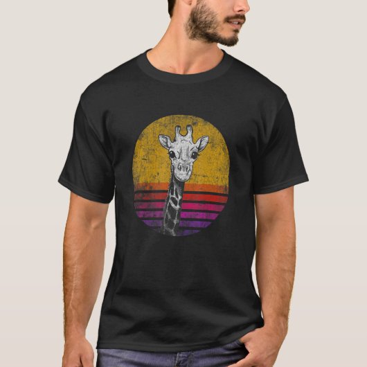 Retro Giraffe Dierlijke Giraffe T-shirt (Voorkant)