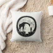 Retro Giraffe en Kind Maan Silhouet Shirt_1 Kussen (Deken)