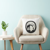 Retro Giraffe en Kind Maan Silhouet Shirt_1 Kussen (Stoel)