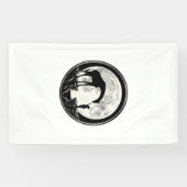 Retro Giraffe en Kind Maan Silhouet Shirt_1 Spandoek (Horizontaal)