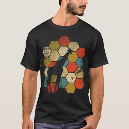 Retro Giraffe en schattig dier 3 T-shirt (Voorkant)