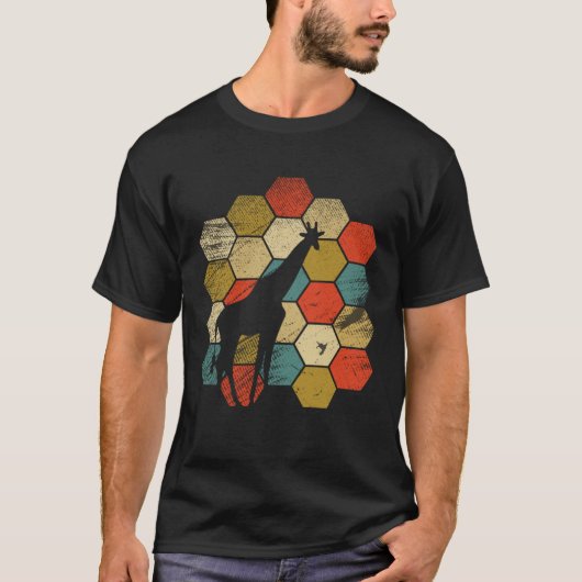 Retro Giraffe en schattig dier 3 T-shirt (Voorkant)