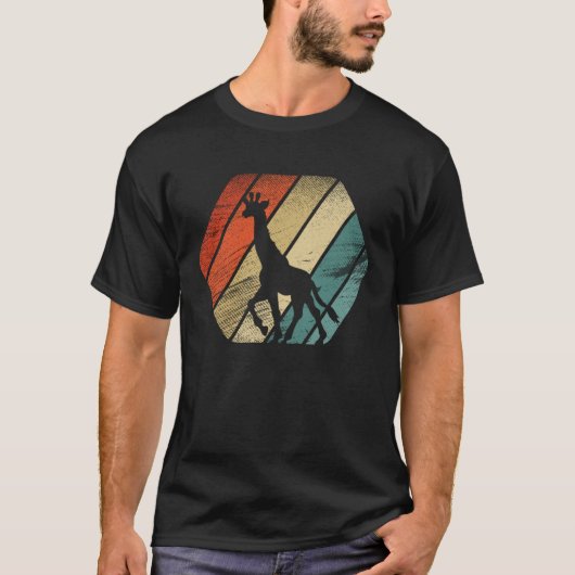 Retro Giraffe en schattig dier 8 T-shirt (Voorkant)