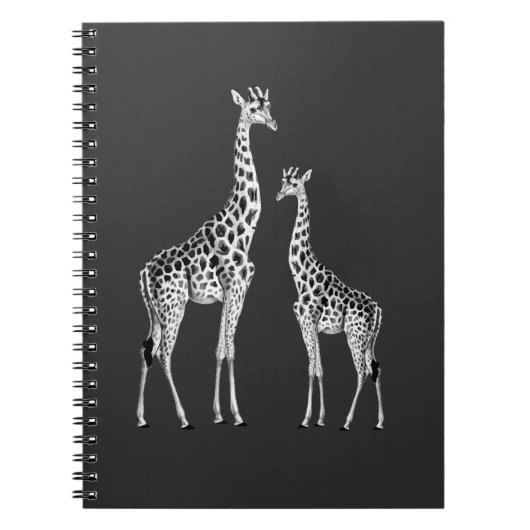 Retro Giraffe Funny Safari Animal Art Notitieboek (Voorkant)