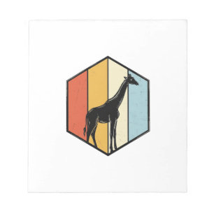 Retro Giraffe Geometrische Safari Vector T-shirt_1 Notitieblok