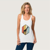 Retro Giraffe Geometrische Safari Vector T-shirt_1 Tanktop (Volledige Voorkant)
