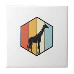 Retro Giraffe Geometrische Safari Vector T-shirt_1 Tegeltje