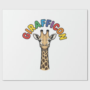 Retro Giraffe Icoon Cute Dieren Shirt Ontwerp_1 Cadeaupapier