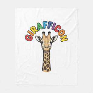 Retro Giraffe Icoon Cute Dieren Shirt Ontwerp_1 Fleece Deken