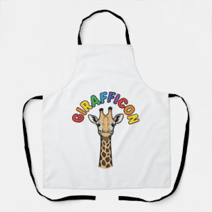 Retro Giraffe Icoon Cute Dieren Shirt Ontwerp_1 Schort
