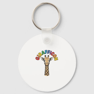 Retro Giraffe Icoon Cute Dieren Shirt Ontwerp_1 Sleutelhanger