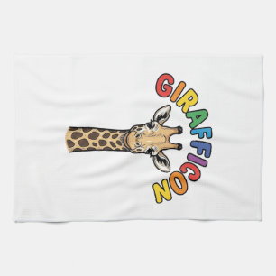 Retro Giraffe Icoon Cute Dieren Shirt Ontwerp_1 Theedoek
