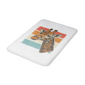 Retro Giraffe Kop Retro Zonsondergang Vector Desig Badmat (Gekanteld)